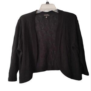 Vintage N.Y.P.L Collection Black Argyle Diamond Cardigan Bolero Boho Academia